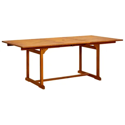 vidaXL Table à dîner de jardin (150-200)x100x75cm Bois d'acacia 2