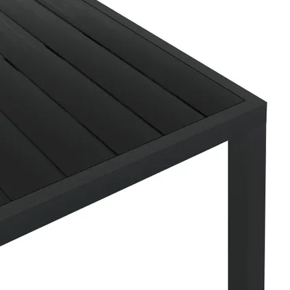 vidaXL Table de jardin Noir 185 x 90 x 74 cm Aluminium et WPC 4