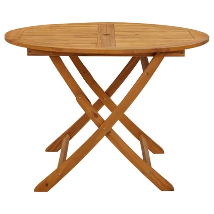 vidaXL Table pliable de jardin 110 cm Bois d'acacia massif 2