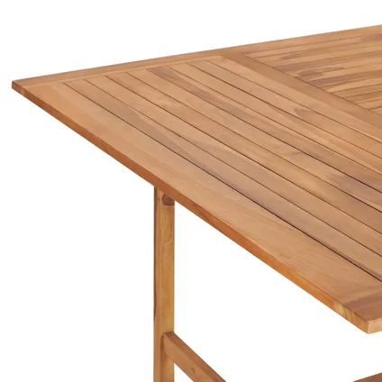 vidaXL Table de jardin 150x150x76 cm Bois de teck solide 5