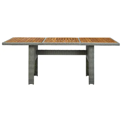 vidaXL Table de jardin Gris clair Résine tressée et bois d'acacia 3