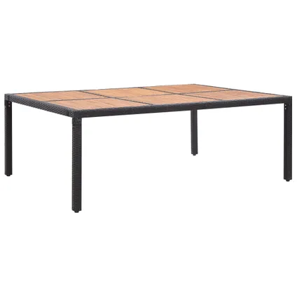 vidaXL Table de jardin Noir 200x150x74 cm Résine tressée et