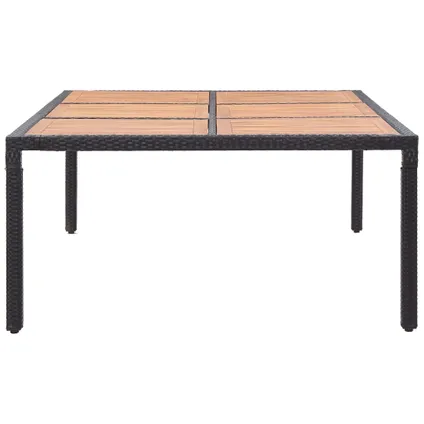 vidaXL Table de jardin Noir 200x150x74 cm Résine tressée et 2