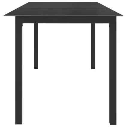 vidaXL Table de jardin Noir 190x90x74 cm Aluminium et verre 2