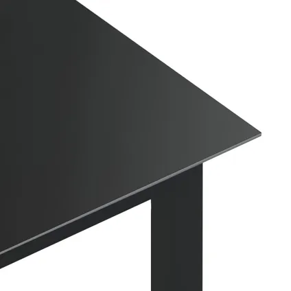 vidaXL Table de jardin Noir 190x90x74 cm Aluminium et verre 4