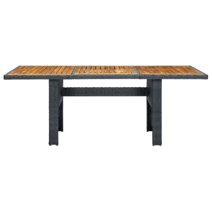 vidaXL Table de jardin Gris foncé Résine tressée et bois d'acacia 3