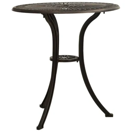 vidaXL Table de jardin Bronze 62x62x65 cm Aluminium coulé 3