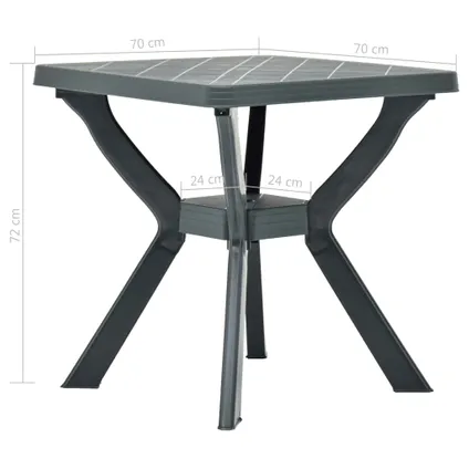 vidaXL Table de bistro Vert 70x70x72 cm Plastique 6