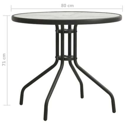 vidaXL Table de bistro Anthracite Ø80x71 cm Acier 6