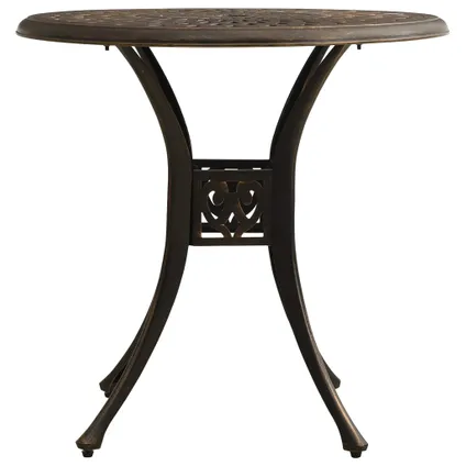 vidaXL Table de jardin Bronze 78x78x72 cm Aluminium coulé 3