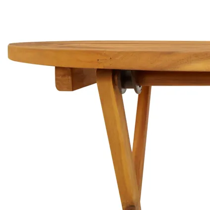 vidaXL Table pliable de jardin 70 cm Bois d'acacia solide 7