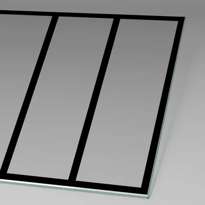 Schulte badwand - 70x130 - zwart - verre decor bande- draaibaar 2