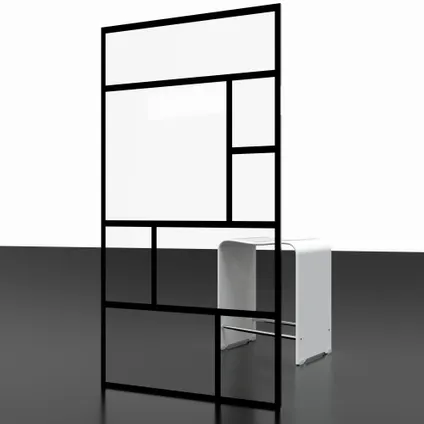Schulte badwand - 70x130 - zwart - decor Atelier- draaibaar 2