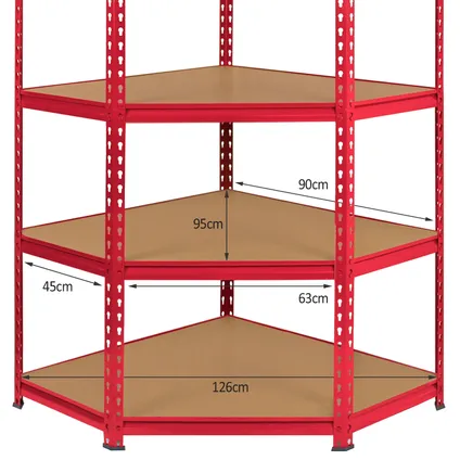Monster Racking - 1 Rayonnage d'Angle Z-Rax Rouge et 2 Rayonnages 5