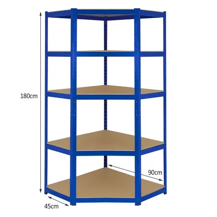 Monster Racking - 1 Rayonnage d'Angle T-Rax Bleu et 4 Rayonnages 6