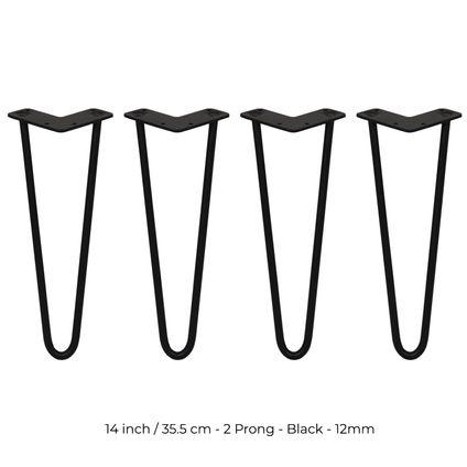 SKISKI LEGS - 4 Pieds de Table en Épingle à Cheveux 35,5cm 2