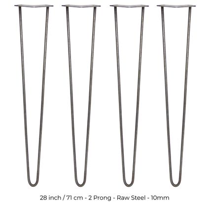 SKISKI LEGS - 4 Pieds de Table en Épingle à Cheveux 71cm 2 Tiges