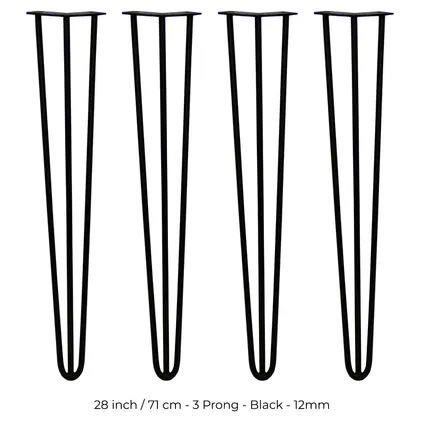 4 x 71cm pinpoten - 3 Ledig - 12mm - Zwart 2