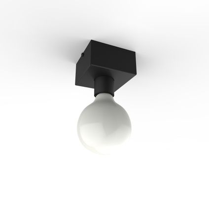 BOSTON S Plafondlamp, 1XE27, metaal, zwart mat, 10X10cm