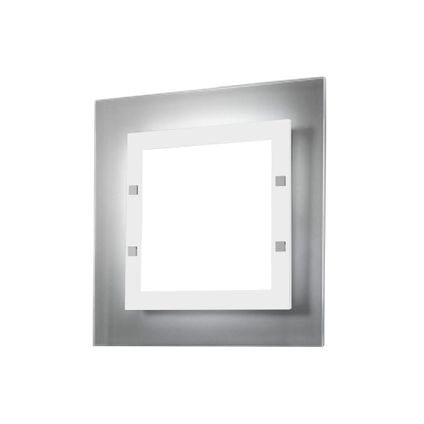 FLORENCE Plafondlamp, 4X E27, metaal/glas, wit mat, 50x50cm