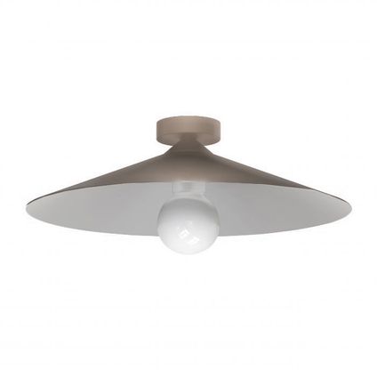 CHAPEAU Plafondlamp, 1XE27, metaal, taupe grijs/wit, D40cm