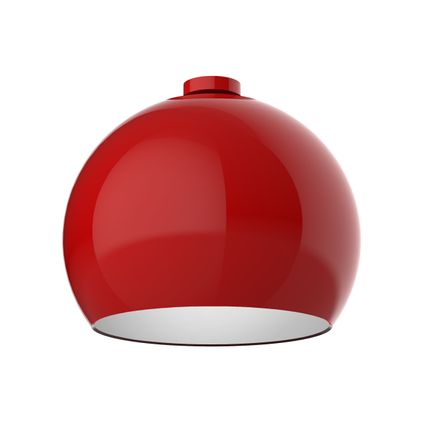 JOE Plafondlamp, 1X E27, metaal, rood cowhide/wit, D.40cm
