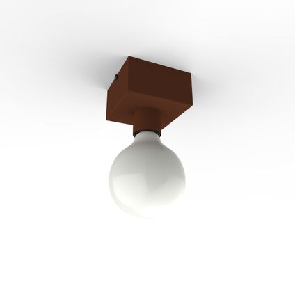 BOSTON S Plafondlamp, 1XE27, metaal, bruin corten, 10X10cm