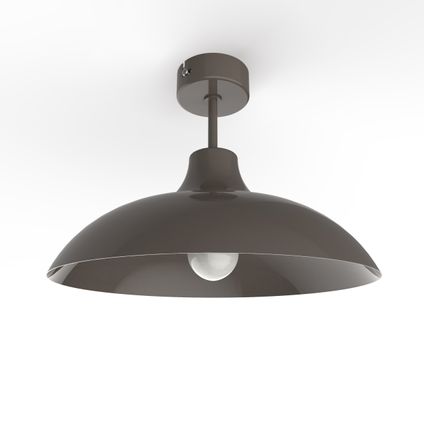 PARIGINA Plafondlamp, 1X E27, metaal, taupe grijs, D.30cm