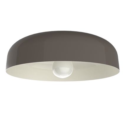 TUZZI Plafondlamp, 1xE27, metaal, taupe grijs/wit, D.40cm