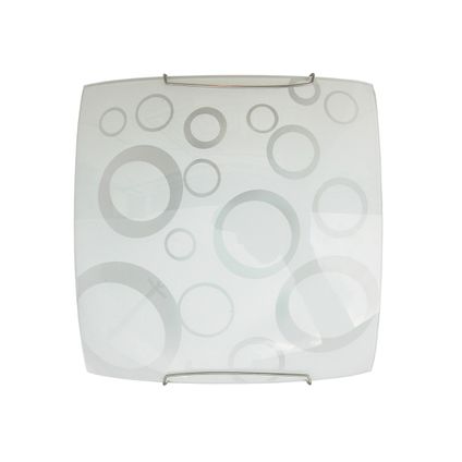 OXY Plafondlamp, 3X E27, glas gesérigrafeerd, 50X50cm