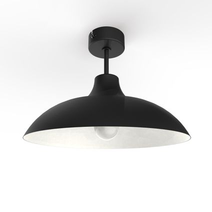 PARIGINA Plafondlamp, 1X E27, metaal, zwart mat/wit, D.30cm