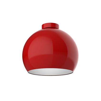 JOE Plafondlamp, 1X E27, metaal, rood cowhide/wit, D.25cm