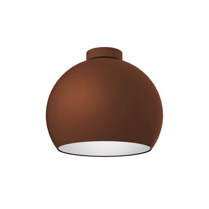 JOE Plafondlamp, 1X E27, metaal, bruin corten/wit, D.25cm