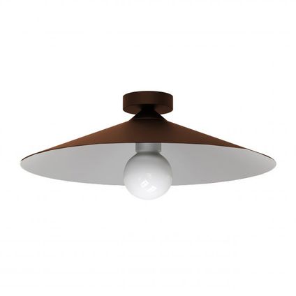 CHAPEAU Plafondlamp, 1XE27, metaal, bruin corten/wit, D40cm