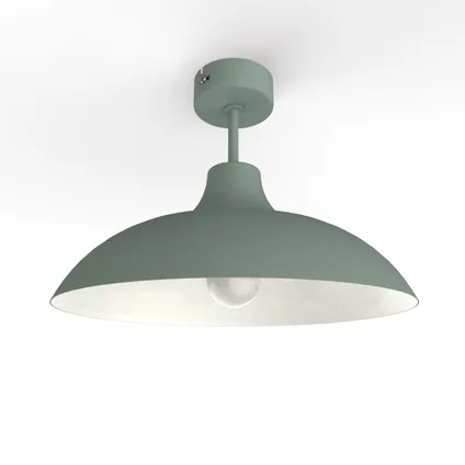 PARIGINA Plafondlamp, 1X E27, metaal, groente iceberg/wit mat, D.30cm