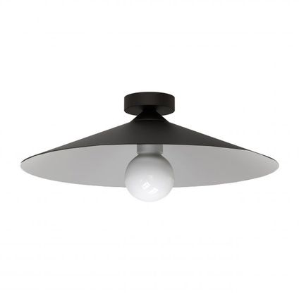 CHAPEAU Plafondlamp, 1XE27, metaal, zwart mat/wit, D40cm