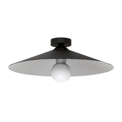 CHAPEAU Plafondlamp, 1XE27, metaal, zwart mat/wit, D40cm 2