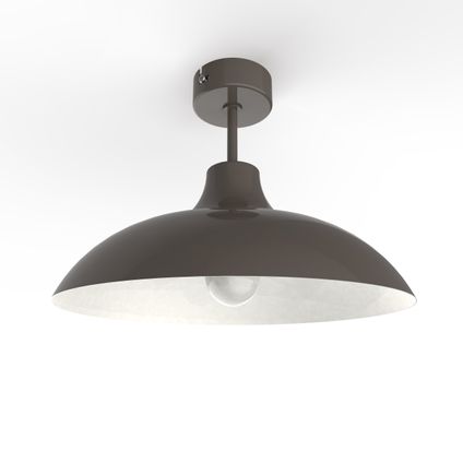 PARIGINA Plafondlamp, 1X E27, metaal, taupe grijs/wit, D.30cm
