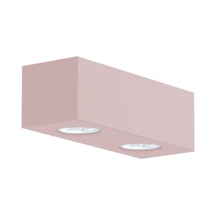 MANHATTAN M Plafondlamp, 2X GU10, metaal, roze, 25x10cm