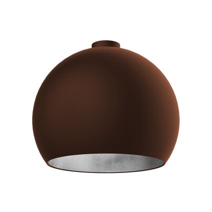 JOE Plafondlamp, 1X E27, metaal, bruin corten/blad zilver, D.50cm