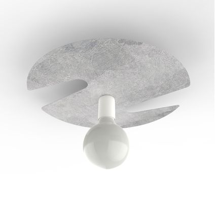 COAST Plafondlamp, 1XE27, metaal, traffic wit/zilver, D.40cm