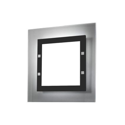 FLORENCE Plafondlamp, 4X E27, metaal/glas, zwart mat, 50x50cm