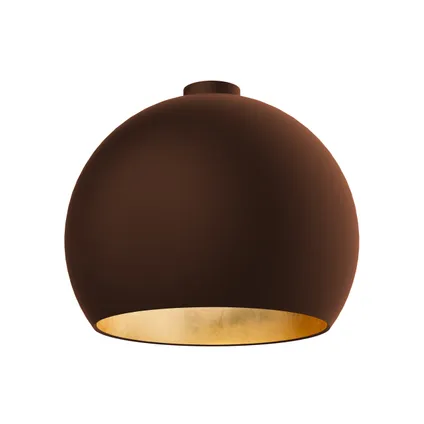 JOE Plafondlamp, 1X E27, metaal, bruin corten/blad gouden, D.50cm 2