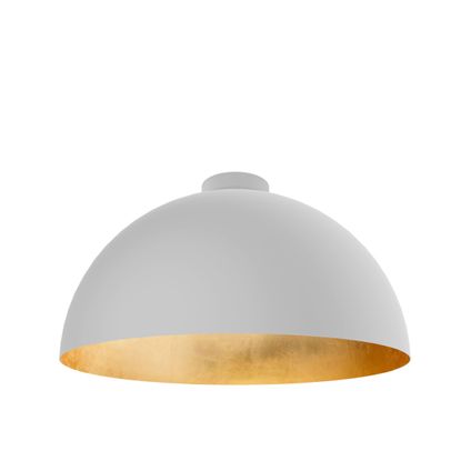 VENICE Plafondlamp, 1xE27, metaal, wit/blad gouden, D.40cm
