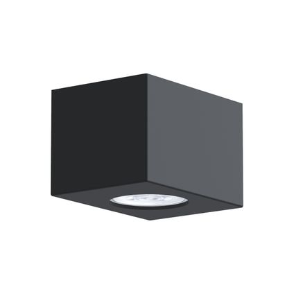 MANHATTAN S Plafondlamp, 1X GU10, metaal, grijs anthracite, 10x10cm