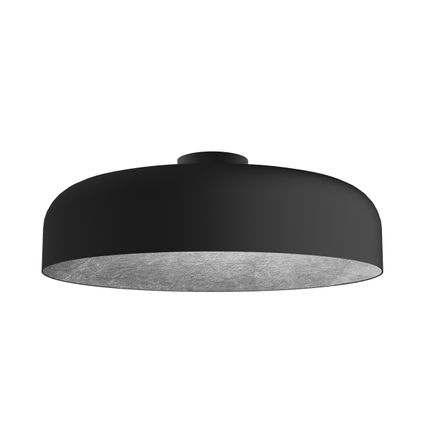 TUZZI Plafondlamp, 1xE27, metaal, zwart mat/blad zilver, D.50cm