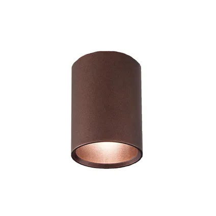 ROND Plafondlamp, 1x GU10, metaal, bruin corten, D.6cm x H10cm 2