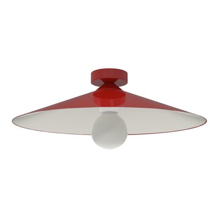 CHAPEAU Plafondlamp, 1XE27, metaal, rood briljant/wit, D40cm