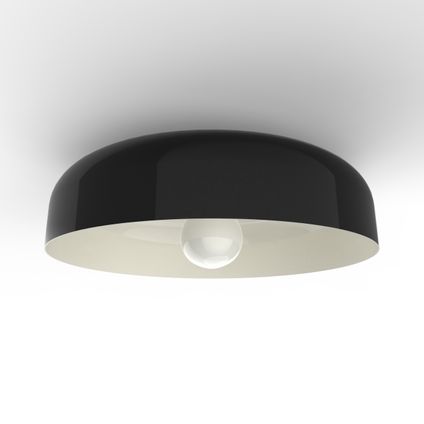 TUZZI Plafondlamp, 1xE27, metaal, zwart briljant/wit, D.40cm