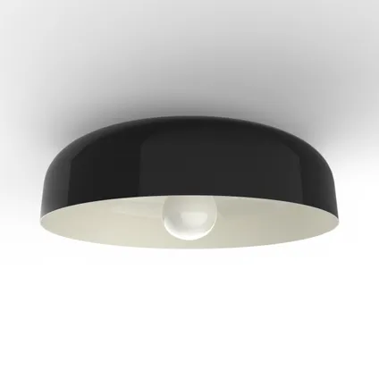 TUZZI Plafondlamp, 1xE27, metaal, zwart briljant/wit, D.40cm 2
